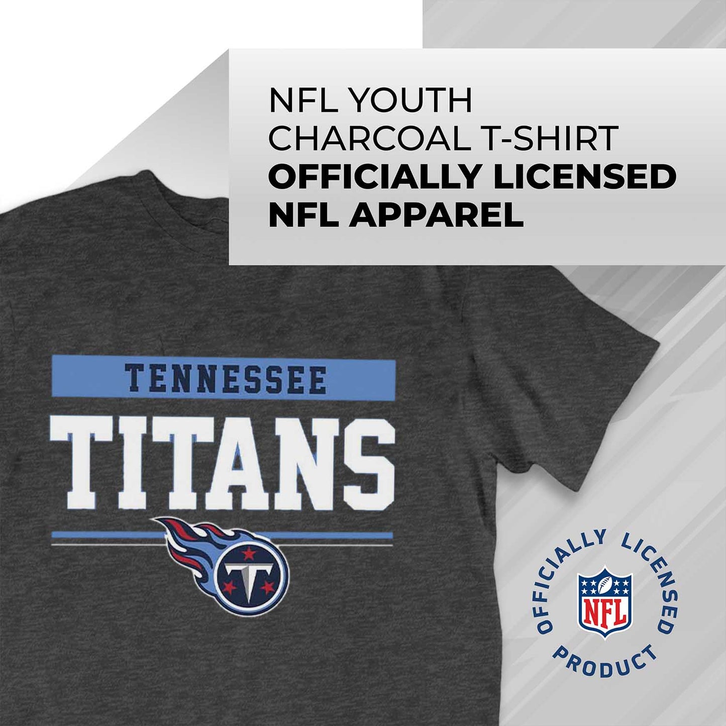 Tennessee Titans NFL Youth Short Sleeve Charcoal T Shirt - Charcoal