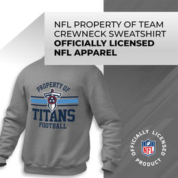 Tennessee Titans NFL Adult Property Of Crewneck Fleece Sweatshirt - Sport Gray