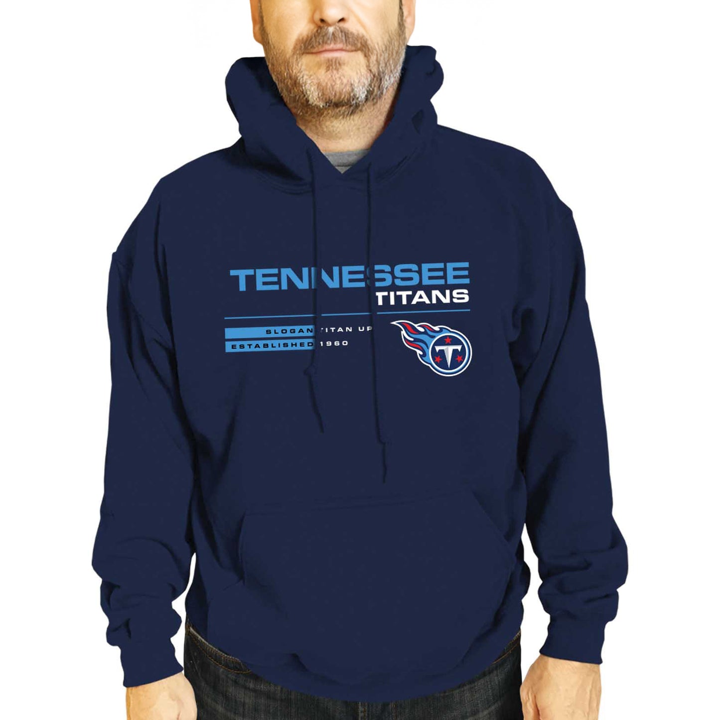 Tennessee Titans Adult NFL Speed Stat Sheet Fleece Hooded Sweatshirt - Navy
