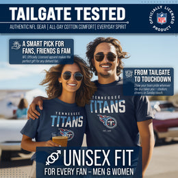 Tennessee Titans Adult NFL Diagonal Fade Color Block T-Shirt - Navy