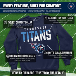Tennessee Titans Adult NFL Diagonal Fade Color Block Crewneck Sweatshirt - Navy