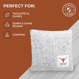 Texas Longhorns Two Tone Sherpa Throw Pillow - Team Color