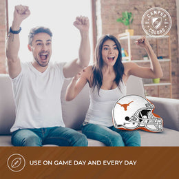 Texas Longhorns NCAA Helmet Super Soft Football Pillow - White