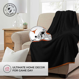 Texas Longhorns NCAA Helmet Super Soft Football Pillow - White