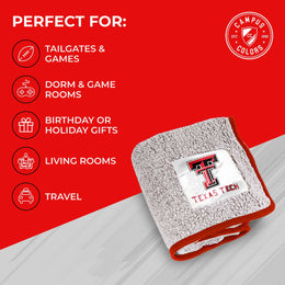 Texas Tech Red Raiders NCAA Silk Sherpa College Throw Blanket - Black