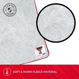 Texas Tech Red Raiders NCAA Silk Sherpa College Throw Blanket - Black