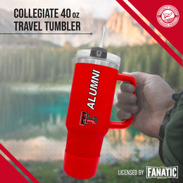 Texas Tech Red Raiders Collegiate 40oz Stainless Steel Travel Tumbler with Handle for Alumni - Red