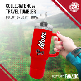 Texas Tech Red Raiders Collegiate 40oz Stainless Steel Travel Tumbler with Handle for Mom - Red