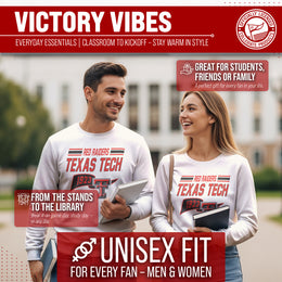 Texas Tech Red Raiders NCAA Adult Unisex Varsity Club Pennant Crewneck Fleece Sweatshirt - Off White