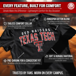 Texas Tech Red Raiders NCAA Adult Unisex Starting Fresh T-Shirt - Black Heather