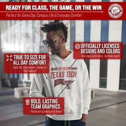 Texas Tech Red Raiders NCAA Adult Unisex Varsity Club Pennant Hooded Fleece Sweatshirt - Off White