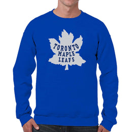 Toronto Maple Leafs Adult NHL Retro Logo Hockey Fleece Crewneck Sweatshirt - Royal Heather