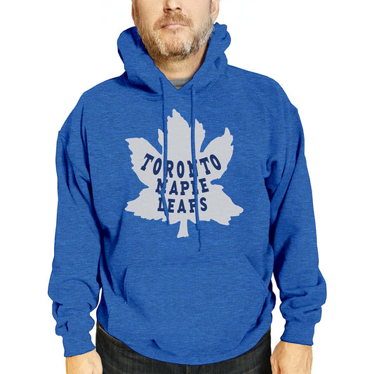 Toronto Maple Leafs Adult NHL Retro Logo Hockey Fleece Hooded Sweatshirt - Royal Heather