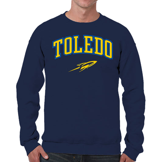 Toledo Rockets Adult Arch & Logo Soft Style Gameday Crewneck Sweatshirt - Navy