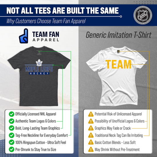 Toronto Maple Leafs Adult NHL Heather Charcoal True Fan Hockey T-Shirt - Charcoal