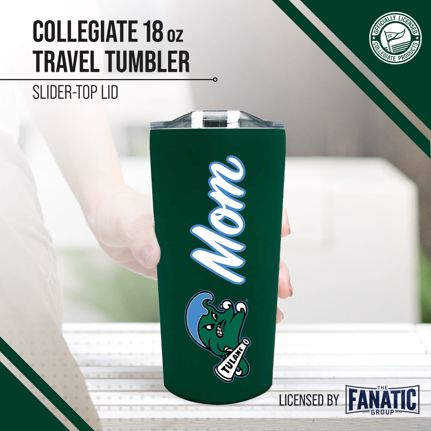 Tulane Green Wave NCAA Stainless Steel Travel Tumbler for Mom - Green