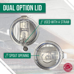 Tulane Green Wave NCAA Stainless Steel 20oz Roadie With Handle & Dual Option Lid With Straw - White