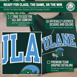 Tulane Green Wave NCAA Adult Tackle Twill Crewneck Sweatshirt - Green