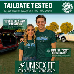 Tulane Green Wave NCAA Adult Unisex Starting Fresh T-Shirt - Forest Green Heather