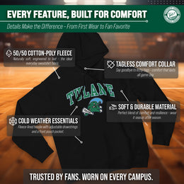 Tulane Green Wave Adult Arch & Logo Soft Style Gameday Hooded Sweatshirt - Black