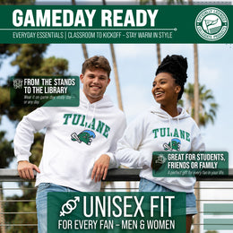 Tulane Green Wave Adult Arch & Logo Soft Style Gameday Hooded Sweatshirt - White