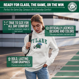 Tulane Green Wave Adult Arch & Logo Soft Style Gameday Hooded Sweatshirt - White