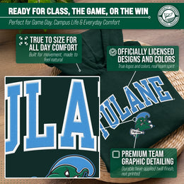Tulane Green Wave NCAA Adult Tackle Twill Hooded Sweatshirt - Green