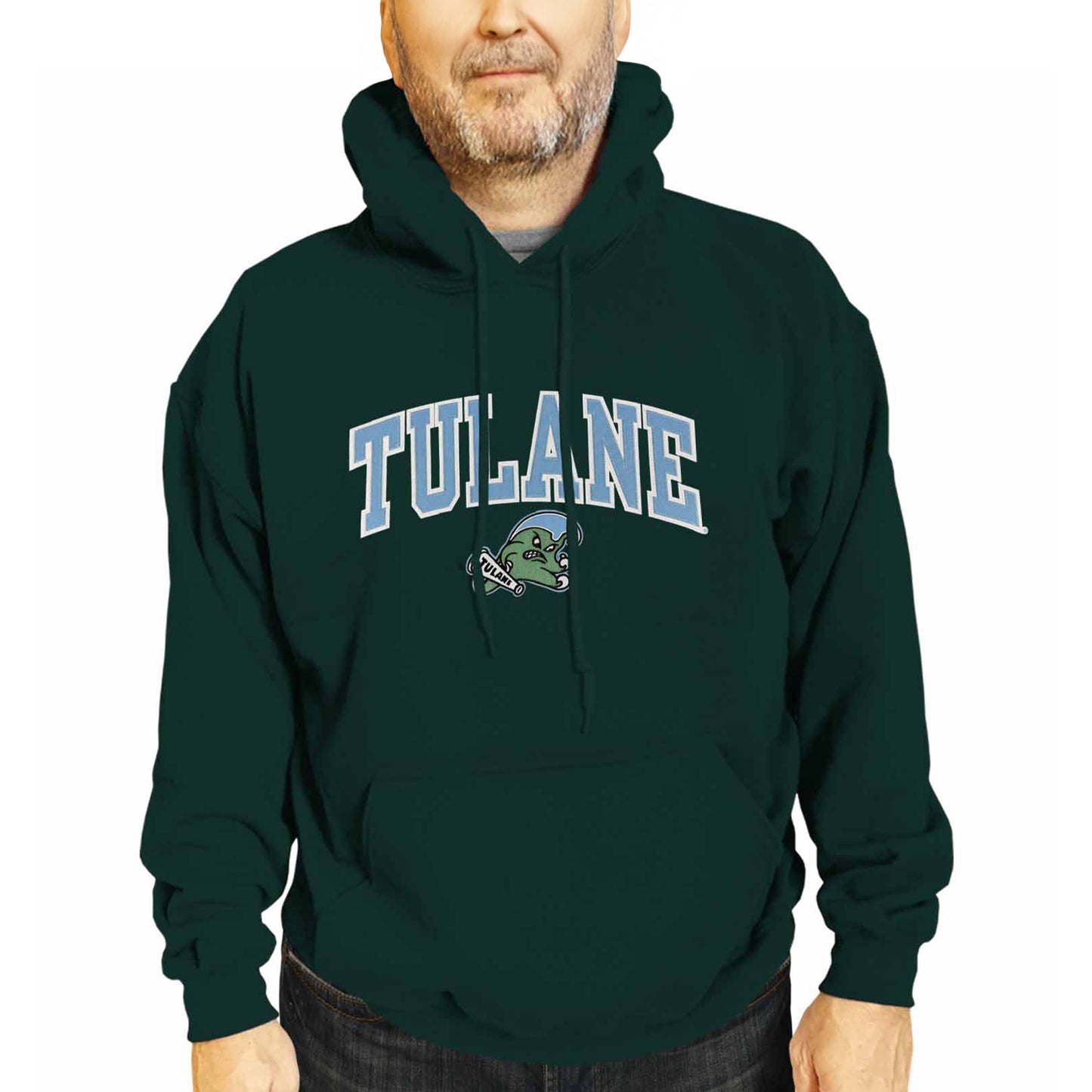Tulane Green Wave NCAA Adult Tackle Twill Hooded Sweatshirt - Green
