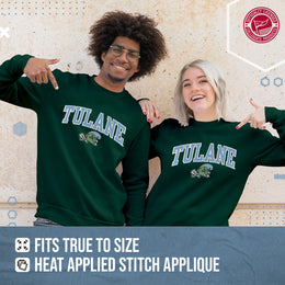 Tulane Green Wave NCAA Adult Tackle Twill Crewneck Sweatshirt - Green