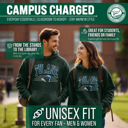 Tulane Green Wave NCAA Adult Unisex Overtime Classics Hooded Fleece Sweatshirt - Forest Green