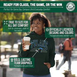 Tulane Green Wave NCAA Adult Unisex Overtime Classics Hooded Fleece Sweatshirt - Forest Green