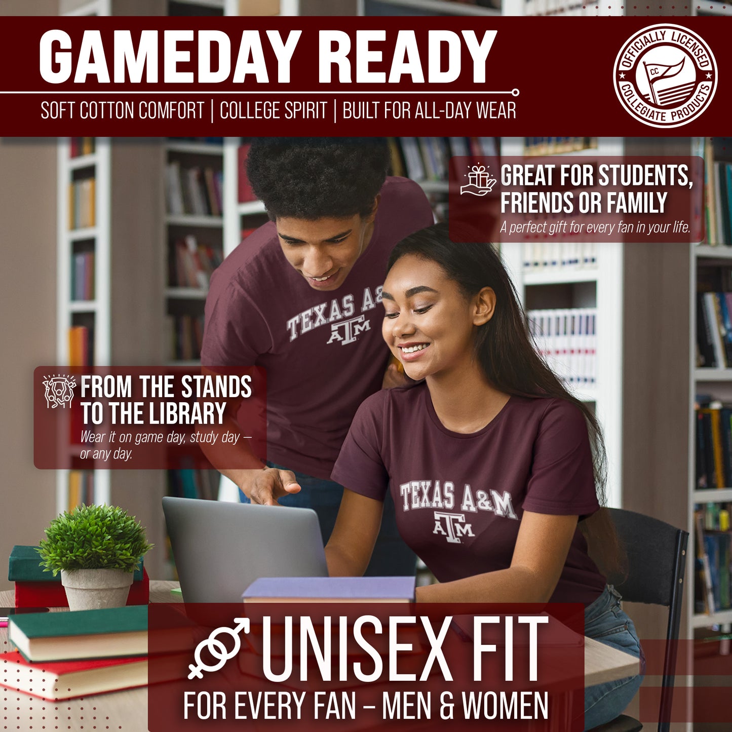 Texas A&M Aggies NCAA Adult Gameday Cotton T-Shirt - Maroon