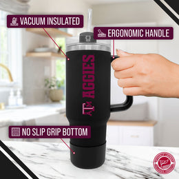 Texas A&M Aggies College & University 40 oz Travel Tumbler With Handle - Black