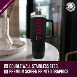 Texas A&M Aggies College & University 40 oz Travel Tumbler With Handle - Black