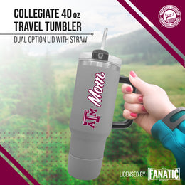 Texas A&M Aggies Collegiate 40oz Stainless Steel Travel Tumbler with Handle for Mom - Gray