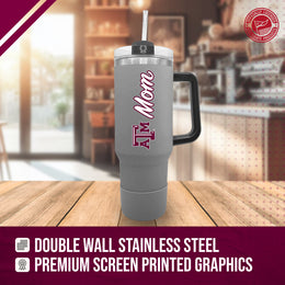 Texas A&M Aggies Collegiate 40oz Stainless Steel Travel Tumbler with Handle for Mom - Gray
