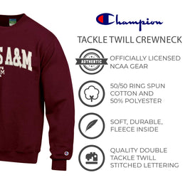 Texas A&M Aggies Adult Tackle Twill Crewneck - Maroon