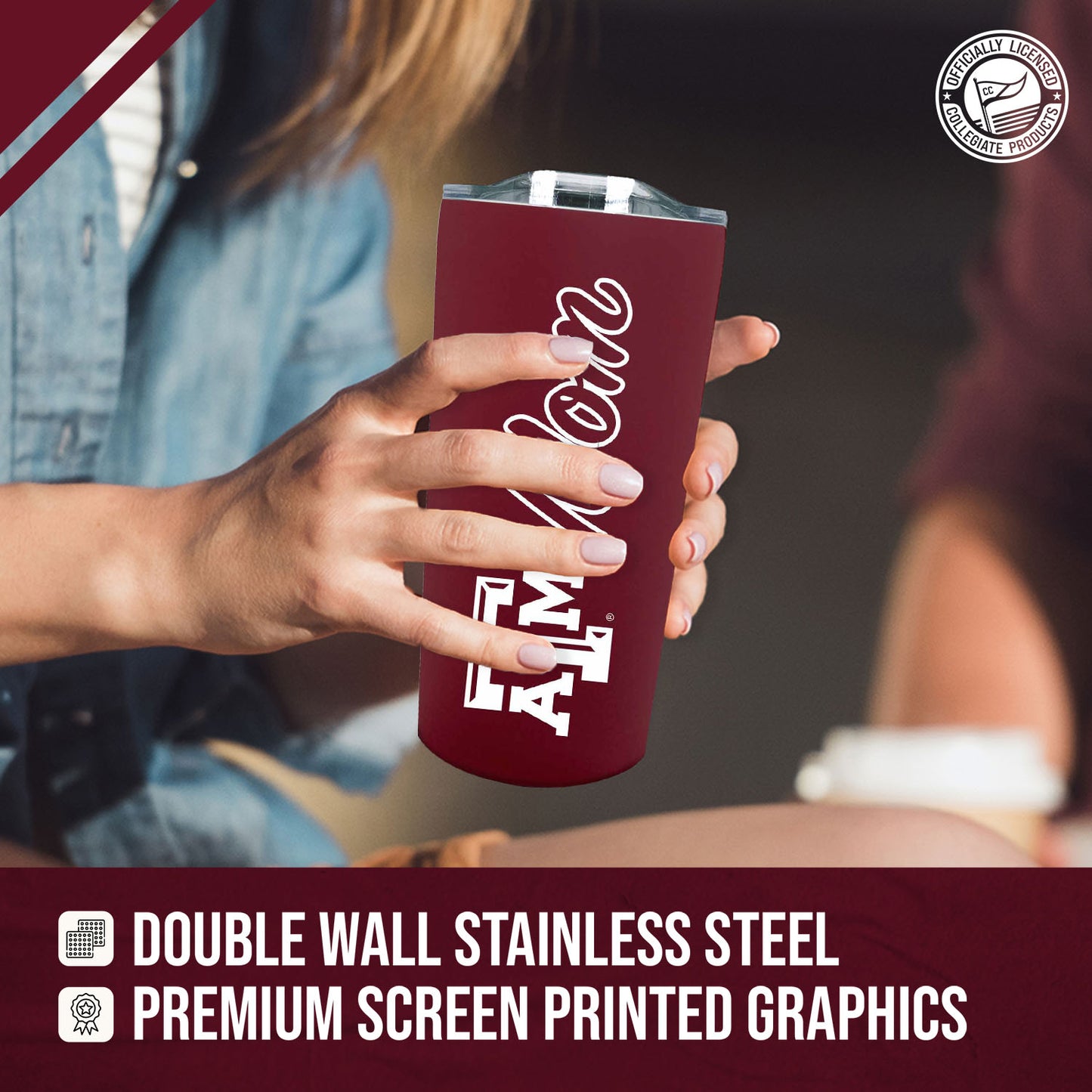 Texas A&M Aggies NCAA Stainless Steel Travel Tumbler for Mom - Maroon