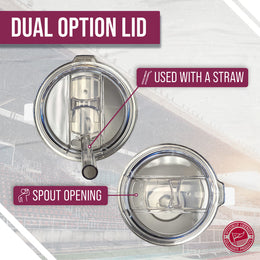 Texas A&M Aggies NCAA Stainless Steel 20oz Roadie With Handle & Dual Option Lid With Straw - White
