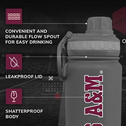 Texas A&M Aggies NCAA Stainless Steel Water Bottle - Sport Gray