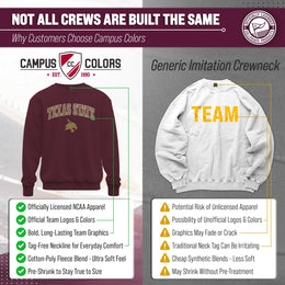 Texas State Bobcats Adult Arch & Logo Soft Style Gameday Crewneck Sweatshirt - Maroon