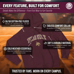 Texas State Bobcats Adult Arch & Logo Soft Style Gameday Hooded Sweatshirt - Maroon