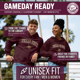 Texas State Bobcats Adult Arch & Logo Soft Style Gameday Hooded Sweatshirt - Maroon