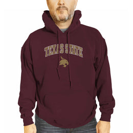 Texas State Bobcats Adult Arch & Logo Soft Style Gameday Hooded Sweatshirt - Maroon