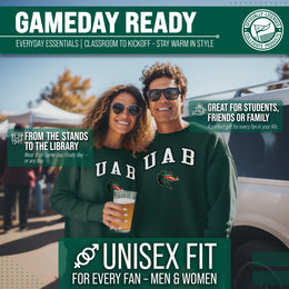 UAB Blazers Adult Arch & Logo Soft Style Gameday Crewneck Sweatshirt - Green