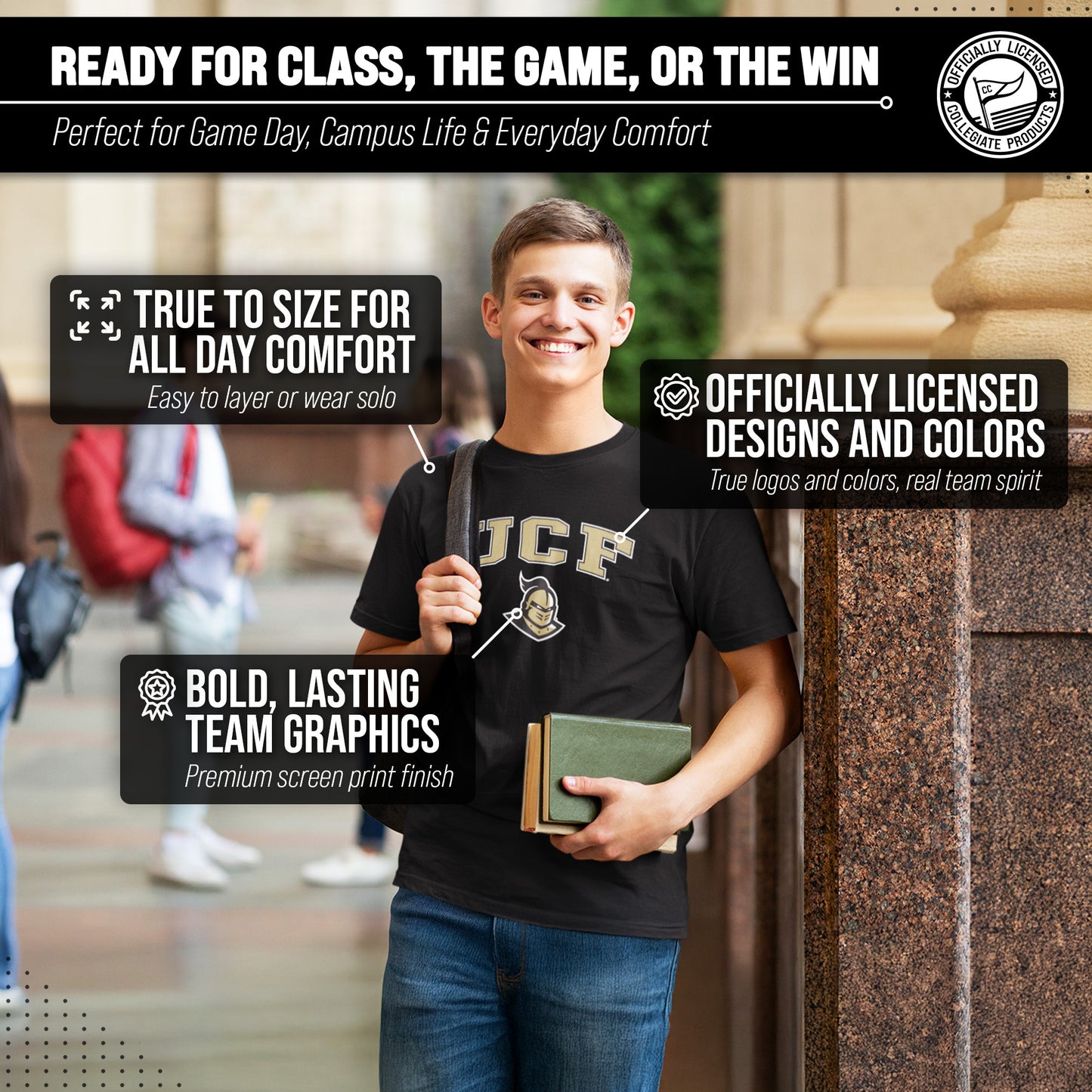 Central Florida Knights NCAA Adult Gameday Cotton T-Shirt - Black