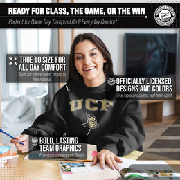 Central Florida Knights Adult Arch & Logo Soft Style Gameday Crewneck Sweatshirt - Black