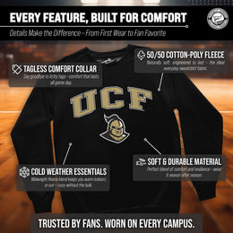 Central Florida Knights Adult Arch & Logo Soft Style Gameday Crewneck Sweatshirt - Black