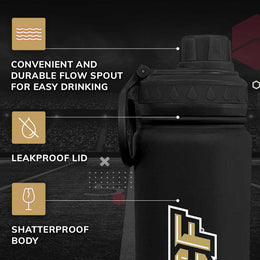 Central Florida Knights NCAA Stainless Steel Water Bottle - Black