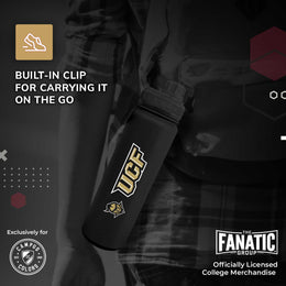 Central Florida Knights NCAA Stainless Steel Water Bottle - Black